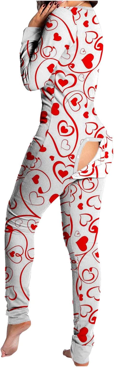 Dosoop Pajamas For Women Butt Flap Pajamas Jumpsuit One