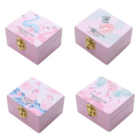 These custom music boxes are suitable for every occasions, you can. Flamingo Music Box Pink Wooden Music Box Personalized Musical Ballerina Jewelry Box Romantic ...