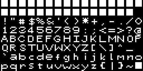 8x8 Ascii Bitmap Font With C Source Liberated Pixel Cup