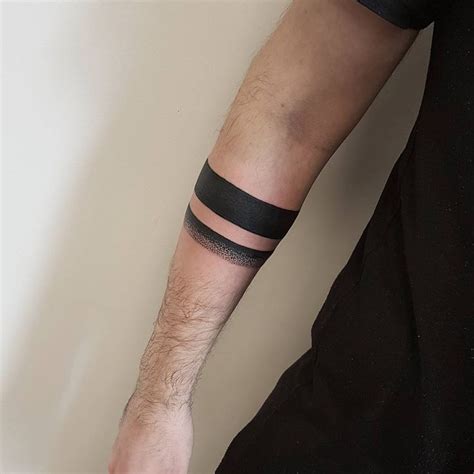 Minimalist Black Armband Tattoo On The Right Forearm Black Band Tattoo