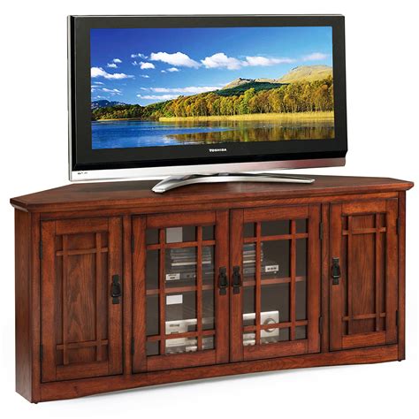 Leick 82386 Mission Style 56 Corner Tv Stand In Oak Finish