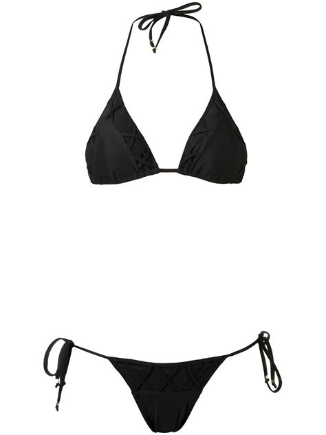 amir slama triangle bikini set farfetch in 2021 triangle bikini set bikinis black triangle