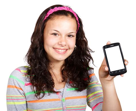Girl With Mobile Phone Png Image Purepng Free Transparent Cc0 Png