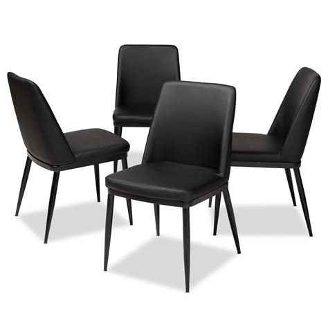 Set Of 4 Baxton Studio Darcell Modern And Contemporary Faux Leather