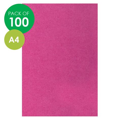 Cardboard Pink A4 Pack Of 100 Coloured Card Cleverpatch Art