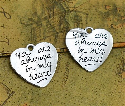 15pcslot 20x21mm Antique Silver Double Sided You Are Always In My
