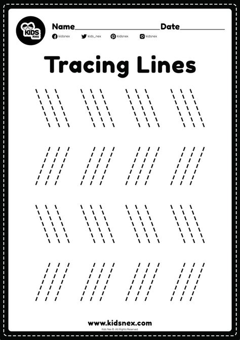 Slanting Line Worksheet Tracing Practice For Kindergarten And