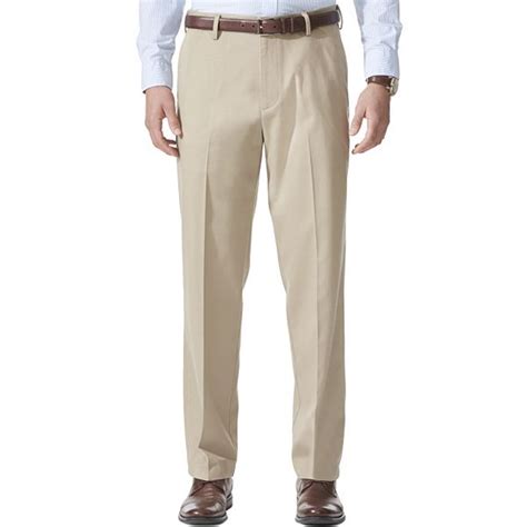 Dockers Mens Comfort Khaki Stretch Relaxed Fit Flat Front Pant Good