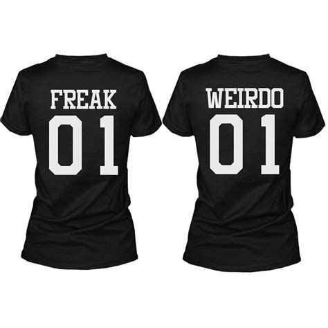 Freak 01 Weirdo 01 Match Best Friends T Shirts Bff Tees For Girl Friend