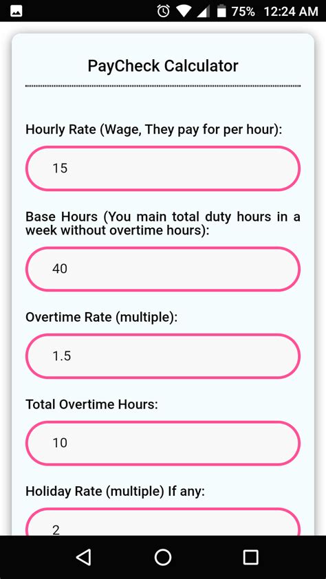 Salary Paycheck And Overtime Calculatorauappstore For Android