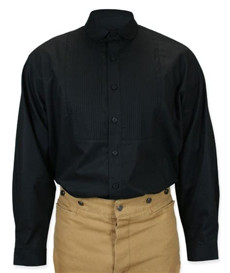 Sinclair Edwardian Club Collar Shirt Black