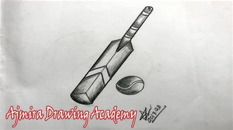 How To Draw A Cricket Bat And Ball L Azmira Art Gallery 2020 Youtube