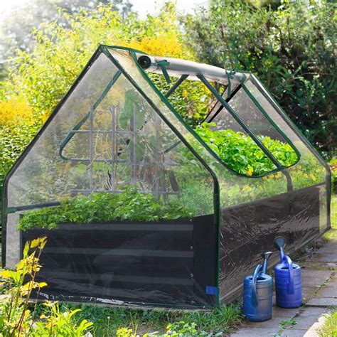Quictent Steel Raised Garden Bed Planter Kit With Greenhouse Cover