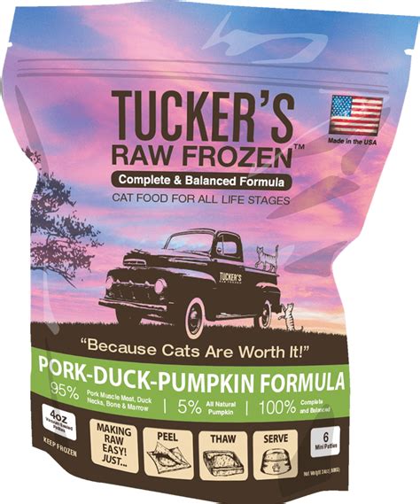 Just thaw and add supplements. Tucker's Cat Pork Duck & Pumpkin Raw Frozen Cat Food ...