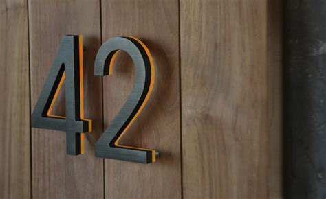 Illuminated Bronze House Numbers 8 Outdoor Led Backlit Luxello