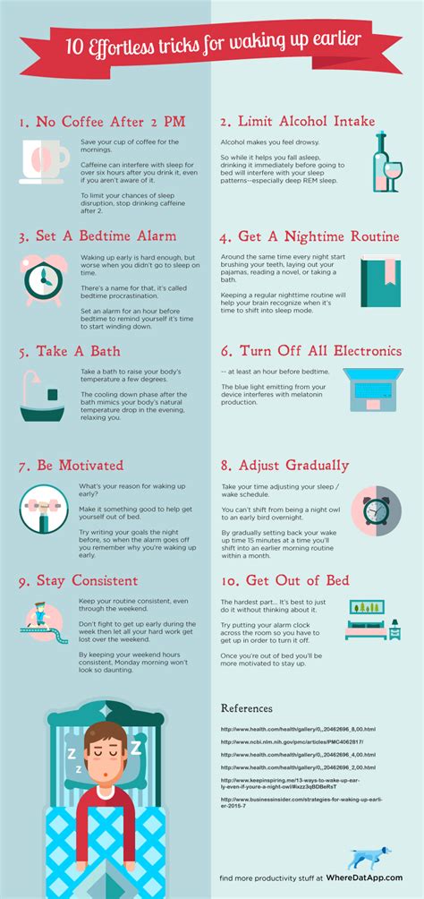10 Effortless Tips To Waking Up Earlier Daily Infographicdaily