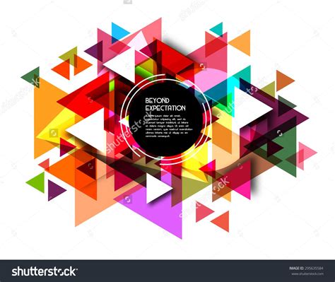 Abstract Geometric Background With Triangles And Color Shapes