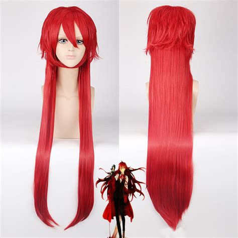 Black Butler Grell Sutcliff Long Straight Layered Red Cosplay Wig