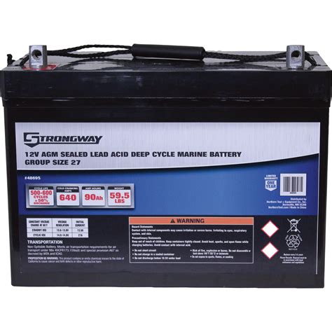 Recently, they debuted a new sealed agm deep cycle line. Strongway Deep Cycle Marine Battery — Group Size 27, 12 ...