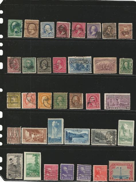 Antique Us Stamp Collection 51 Postal Stamps Total Used And Etsy