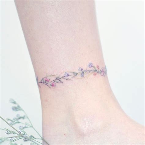 Flower Ankle Bracelet Tattoos