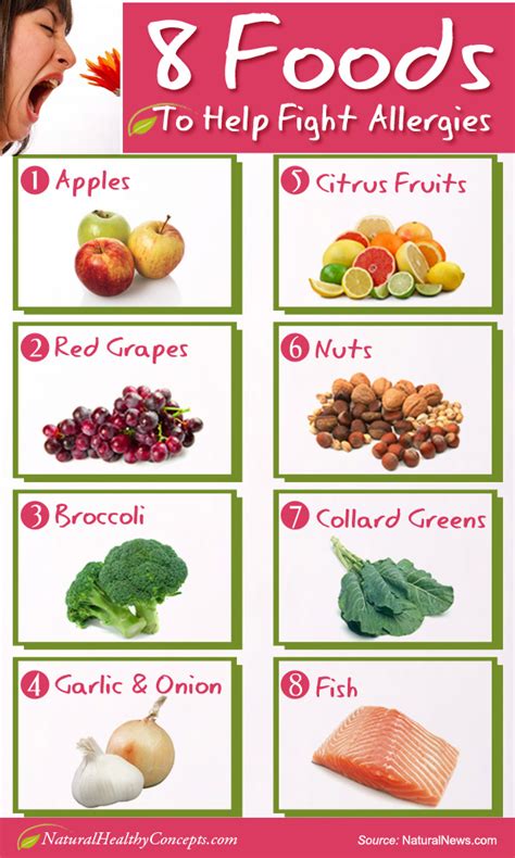 8 Food Remedies For Allergy Infographic Naturalon Natural Health