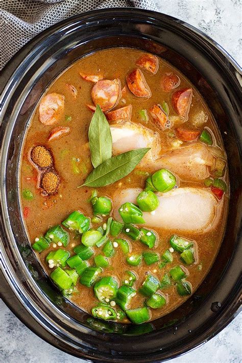 Slow Cooker Chicken Sausage And Shrimp Gumbo Is A Wonderfully