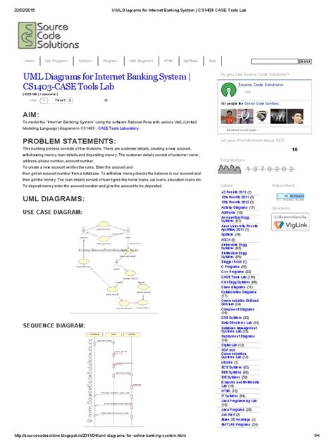 Uml Diagrams For Internet Banking System Cs1403 Case Tools Labpdf