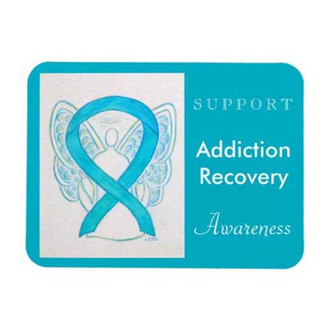 Addiction Recovery Awareness Ribbon Angel Magnet