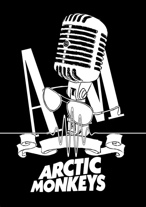 Arctic Monkeys Línea De Arte Logos De Bandas Póster De Música