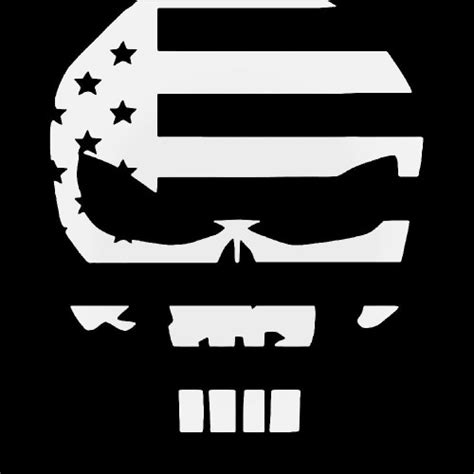 Punisher Skull Usa Flag Vinyl Decal Sticker