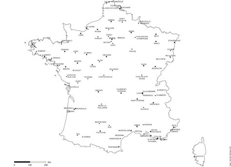 Lien pour télécharger et imprimer la carte de france vierge des régions. france-villes-lambert93-villes-sup-45000-echelle-noms ...