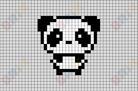 Panda Pixel Art Easy Pixel Art Minecraft Pixel Art Pixel Art Templates