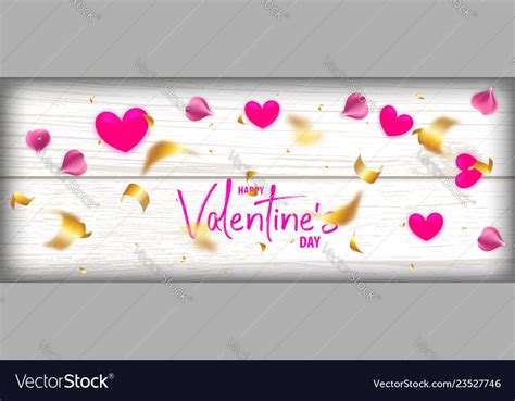 Valentines Day Wood 3d Background Royalty Free Vector Image