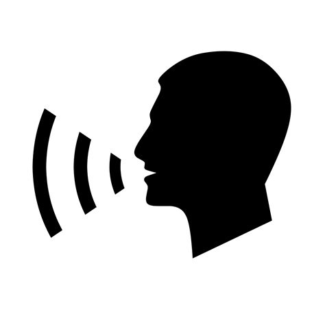 Talking Man Vector Icon Great For Logos And Voice Control Interactions