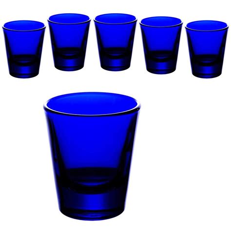 Libbey 1 5 Ounce Whiskey Shot Glass Cobalt Blue Set Of 6 Glasses Industrial