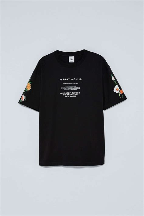 T Shirts From Zara Flower Patterns Graphic Prints Streetwear Tshirt Design Mens Streetwear