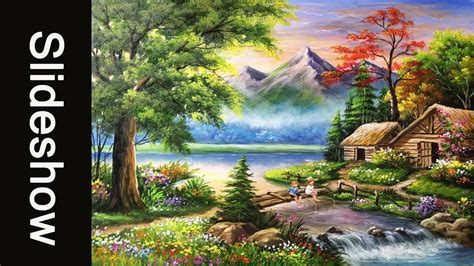 Beautiful Landscape Acrylic Painting Slideshow Version Landscape