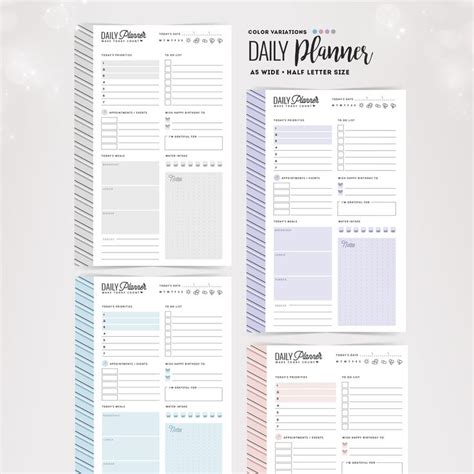A5 Wide Daily Planner Half Letter Size Planner A5 Wide Etsy Daily