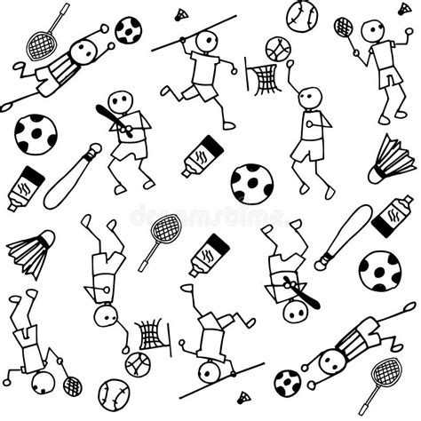 Doodle Sports Stock Vector Illustration Of Exercising 34429446