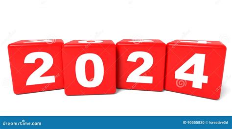 2024 New Year Cubes Stock Illustration Illustration Of Change 90555830