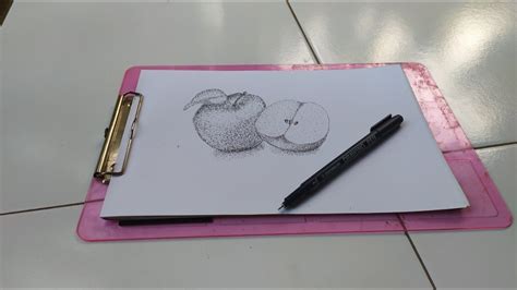 Cara Menggambar Apel Menggunakan Teknik Pointilis How To Draw Apple