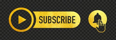 Hd Youtube Gold Subscribe Button With Bell Png Citypng Youtube Logo