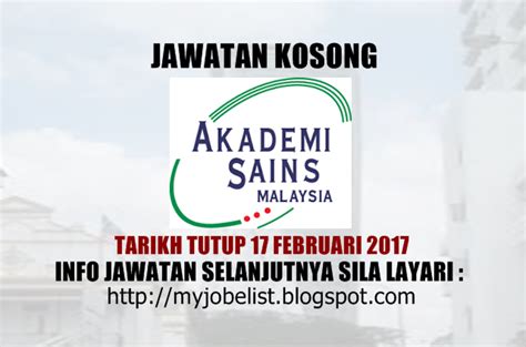 Search our current job openings to see if there is a career in negeri sembilan that waiting for you. Jawatan Kosong di Akademi Sains Malaysia (ASM) - 17 ...