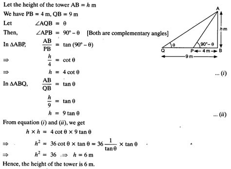 Maths Chapter 9 Some Applications Of Trigonometry