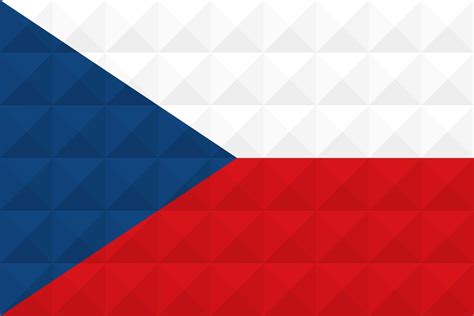 Artistic Flag Of Czech Republic With Geometric Wave Concept Art Design
