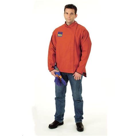 Wakatac Proban Welding Jacket With Chrome Leather Sleeves And Saftey