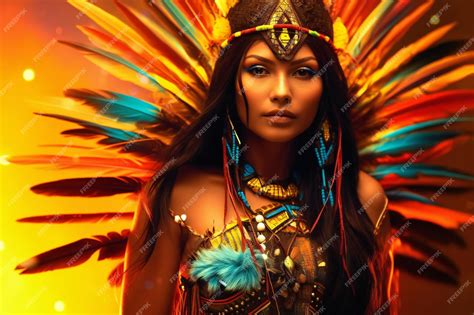 Premium Ai Image Full Body Beautiful Breathtaking Native American First Nations Anime Woman