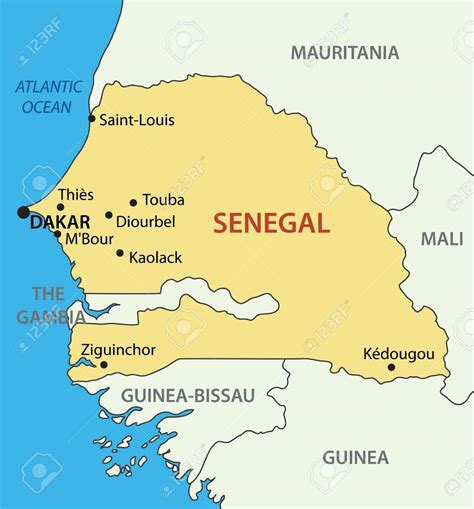Mapa Senegal Kellesensa