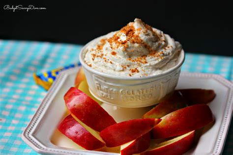 Perfect with apple slices, nilla wafers, or just a spoon! Butterfinger Fruit Dip Recipe | Budget Savvy Diva